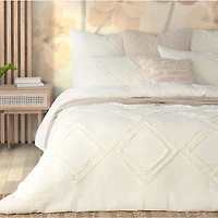 Ensemble de housse de couette crème Buckwheat - Grand