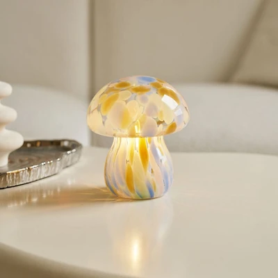 Portable Chubby Open Top Glass Mushroom Lamp