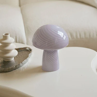 Glass Mushroom Table Lamp - Lilac
