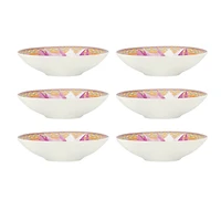 Ensemble de 6 plats ronds roses « Dahlia » par Maxwell & Williams (10 cm)