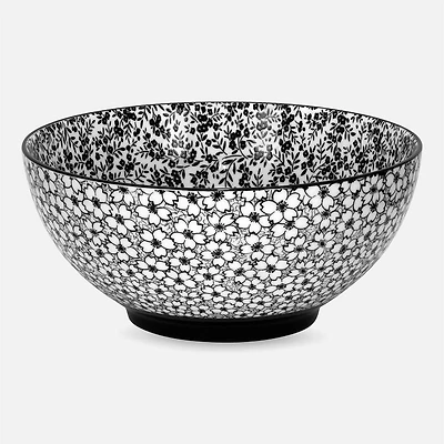 Brilliant Black Daisy Bowl, 20cm 