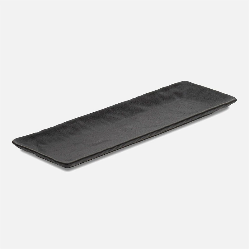 Japandi Rectangular Tray, 33cm -  Black