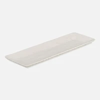 Japandi Rectangular Tray, White - 33cm