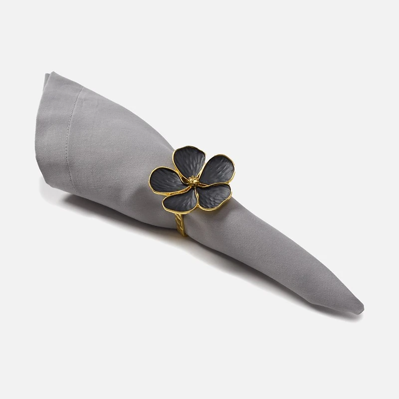Black Daisy Napkin Ring