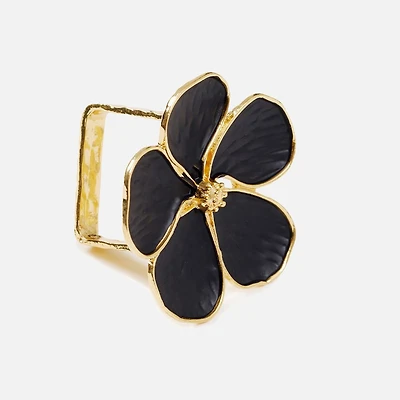 Black Daisy Napkin Ring