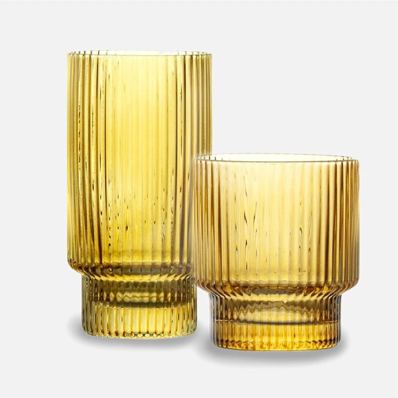 Brilliant Verres striés à soda, ensemble de 4