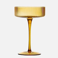Brilliant Coupes cocktail striées, ensembble de 4 – Ambre 