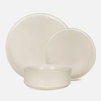 Brilliant Ribbed Dinnerware Set Service for 4, 12 Pieces 