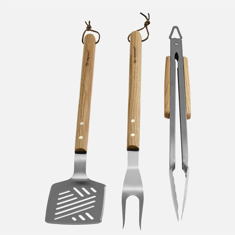 Legnoart Sturdy BBQ Grill Tools, 3-Pieces Set