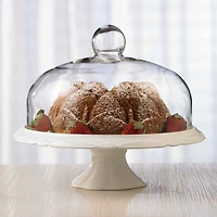 Brilliant Bianco Présentoir à gâteau avec cloche