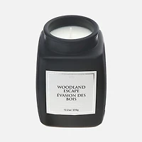Bougie carrée parfumée de luxe avec couvercle, escapade en forêt - Noir