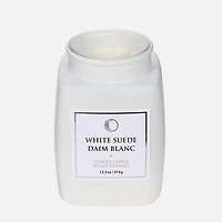 Bougie carrée parfumée de luxe avec couvercle, daim blanc - Blanc