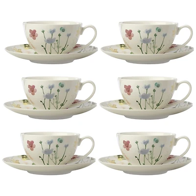 Set of 6 Wildwood Cups & Saucers by Maxwell & Williams (400 ml)