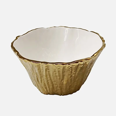 Gold Tree Bark Bowl - 8''