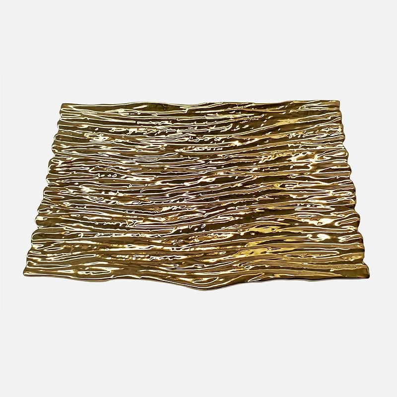 Gold Tree Bark Tray - 13.25'' x 8.75"