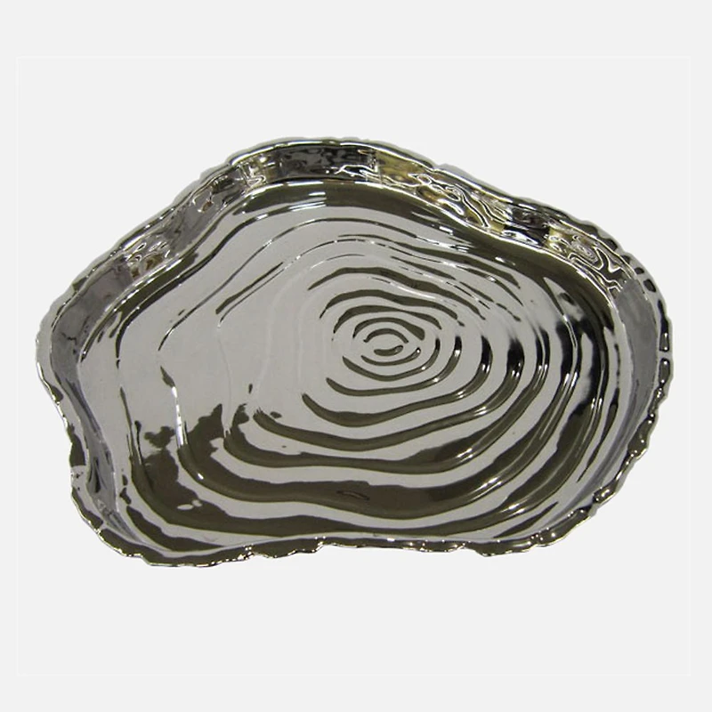 Silver Tree Bark Tray -  8.75'' x 8"