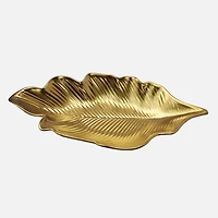 Gold Deep Leaf Plate - 16.25"