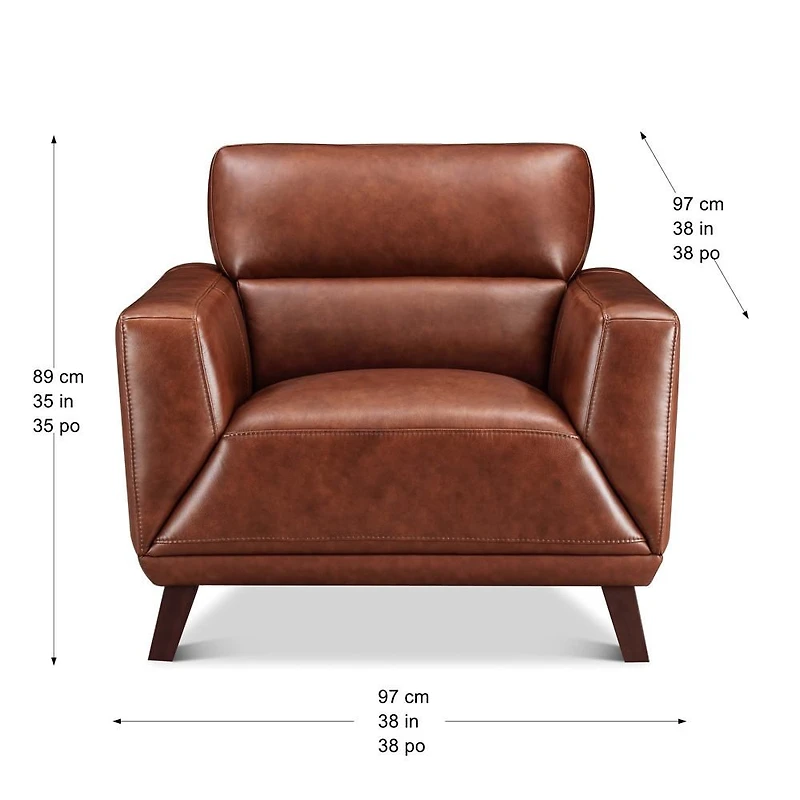 Jake Leather Chair - Brandy