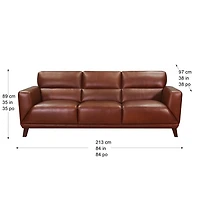 Jake Leather Sofa - Brandy