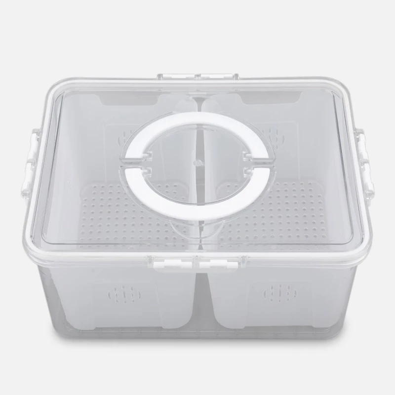 2 Compartments Vegetable Saver with Handles - 31cm x 24cm x 14.5 cm