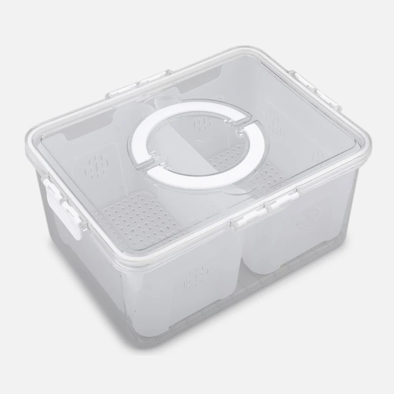 2 Compartments Vegetable Saver with Handles - 31cm x 24cm x 14.5 cm