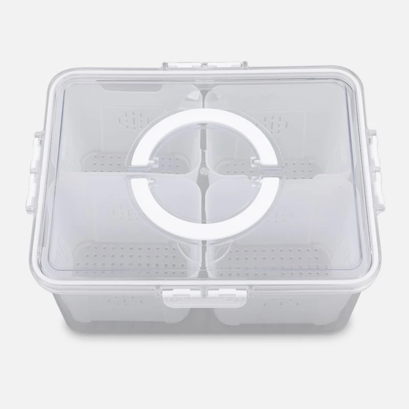 Vegetable Saver with Handles, 4 Compartments