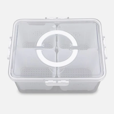 Vegetable Saver with Handles, 4 Compartments