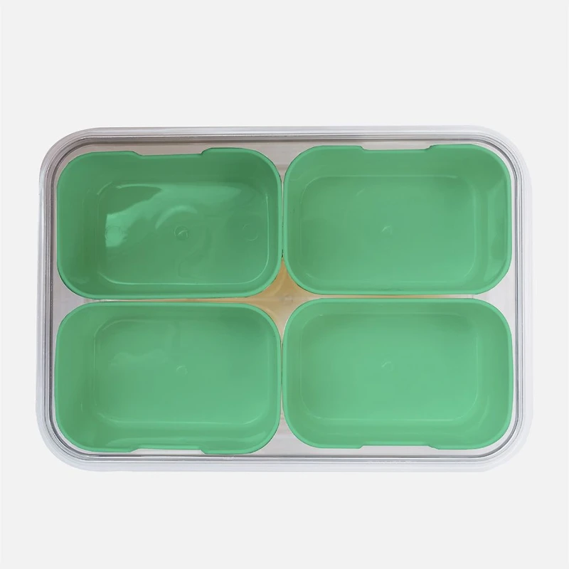JS Gourmet Snackle Box 4 Compartments - Green
