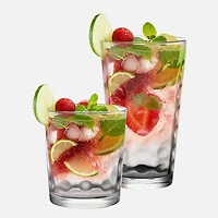 JS Goumet Embossed Glasses, Set of 8 