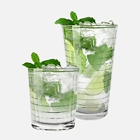 JS Gourmet Windowpane Embossed Glasses, Set of 8