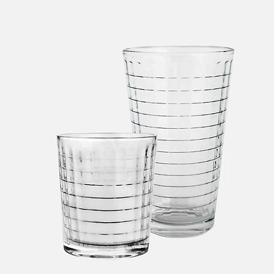 JS Gourmet Windowpane Embossed Glasses, Set of 8