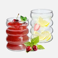 JS Gourmet verres ondulés, Ensemble de 2