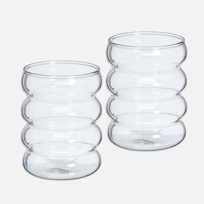 JS Gourmet Wavy Drinking Glasses, Set of 2