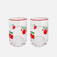 JS Gourmet Icon Cherry Embedded DOF Glasses, Set of 2