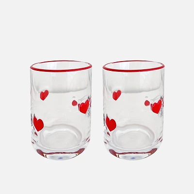JS Gourmet Verres DOF avec icône de  coeur, ensemble de 2