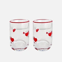 JS Gourmet Verres DOF avec icône de  coeur, ensemble de 2