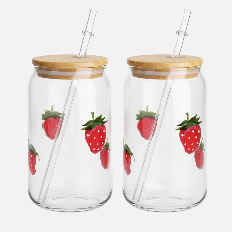 JS Gourmet Tumblers, Set of 2 - Stawberry Icon