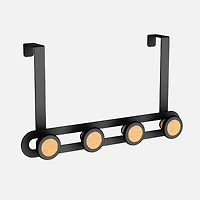 Metal Door Hanger 4 Hooks -Black