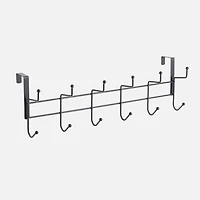 Porte-manteau métallique 6 crochets - Noir