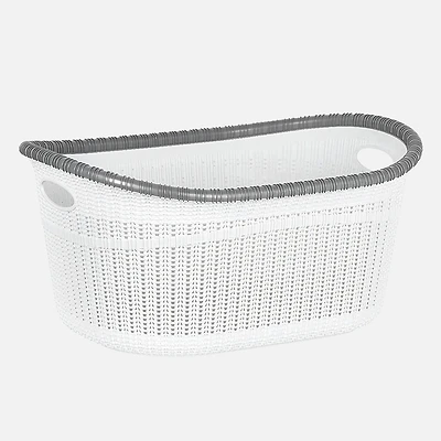 Laundry Basket Ovel White (35 L)