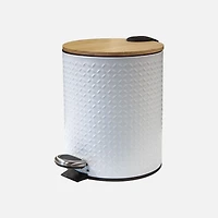 Embossed Pedal Bin - Matte White, 5L 