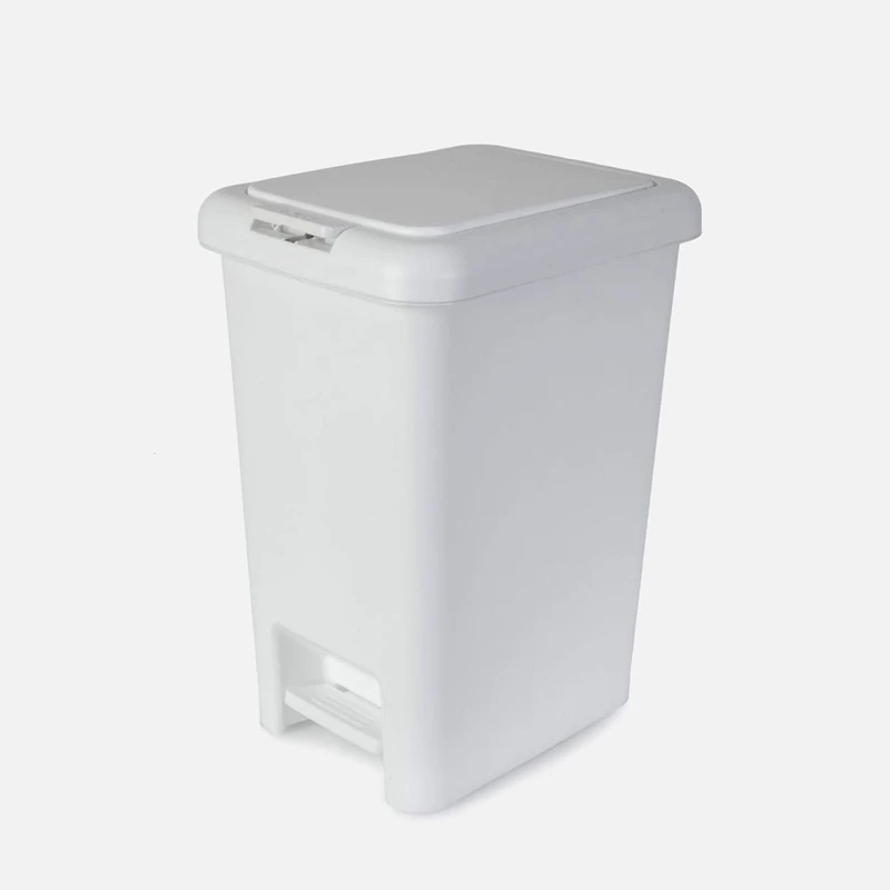Pedal Trash Bin, 8L - White