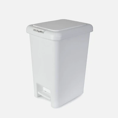 Pedal Trash Bin, 8L - White