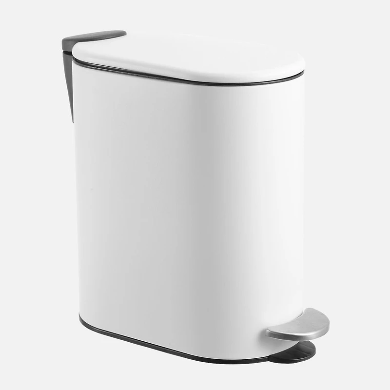 Corbeille ovale à fermeture douce, 5 L - Blanche