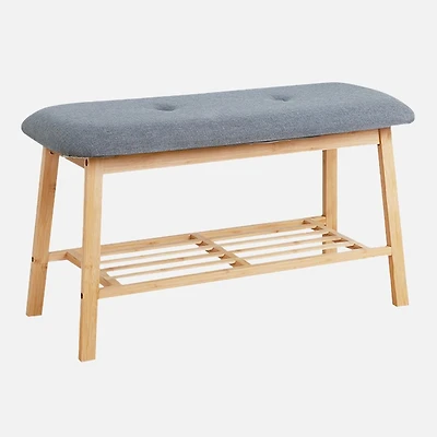 Bamboo foam linen shoe bench