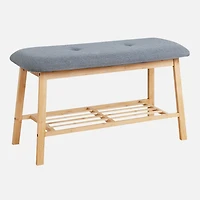 Banc à chaussures en lin et mousse de bambou