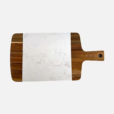 Wood and Marble Serving Board With Handle by JS Gormet