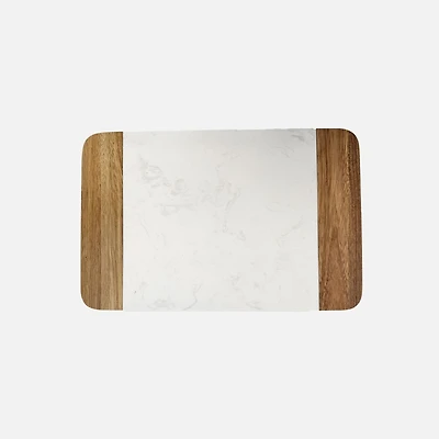 JS Gourmet Wood and Marble Serving Board