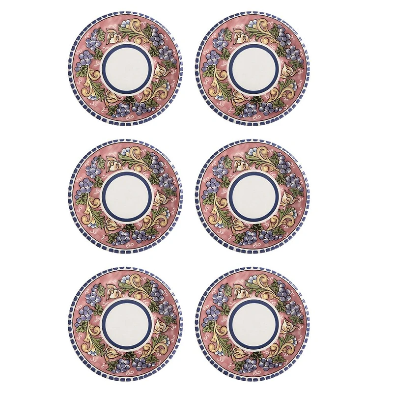 Ensemble de 6 assiettes avec raisins « Salerno » par Maxwell & Williams (20 cm)