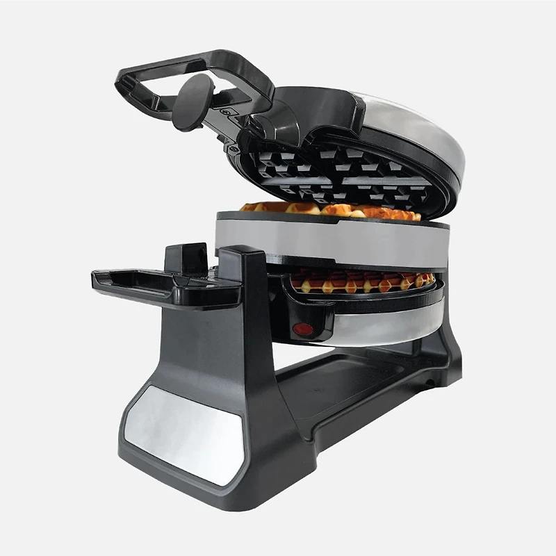 JS GOURMET Stainless Steel Double Belgian Waffle Maker